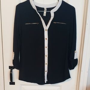 Perception Concept black button up blouse